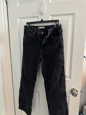 Zara Washed Black Denim Jeans
